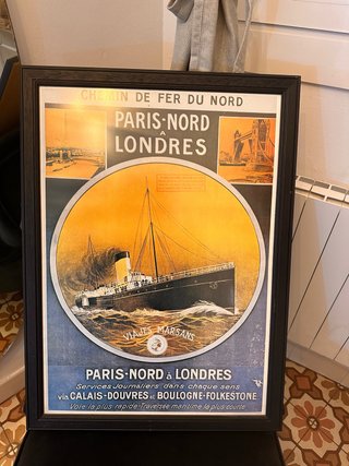 Lámina antigua Paris-Nord a Londres enmarcada
