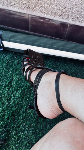 Sandalias tacón negras talla 38