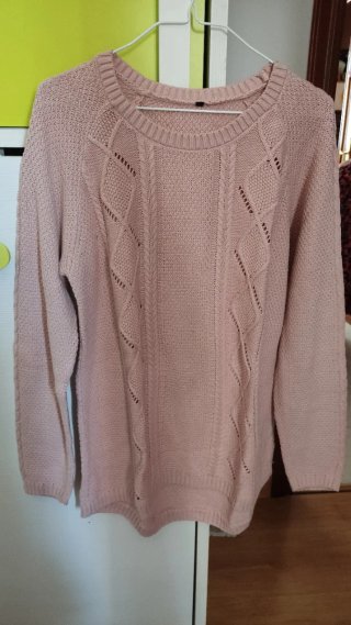 Jersey rosa tejido con rombos