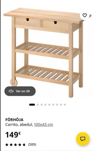 Carrito FÖRHÖJA Ikea Madera