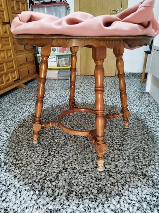 Mesa Auxiliar Vintage Cristal y Tela