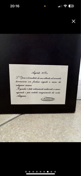 Quadro paesaggio in argento