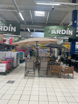 Parasol Carrefour Beige en su caja