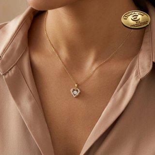 Collana Cuore Oro 18K Acciaio 316L PVD Elegante