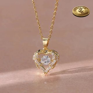 Collana Cuore Oro 18K Acciaio 316L PVD Elegante