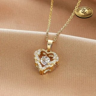 Collana Cuore Oro 18K Acciaio 316L PVD Elegante