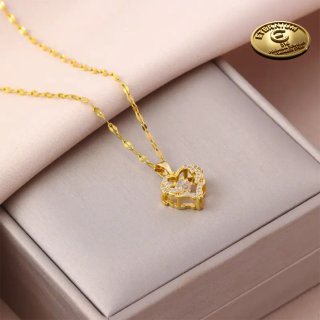 Collana Cuore Oro 18K Acciaio 316L PVD Elegante