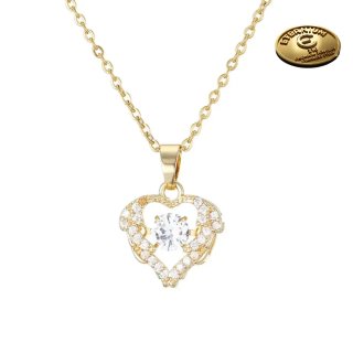 Collana Cuore Oro 18K Acciaio 316L PVD Elegante