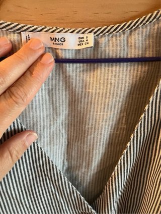 Mono corto Mango Talla S Rayas Blanco