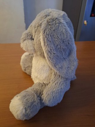 Peluche coniglio bianco e grigio mai usato, nuovo
