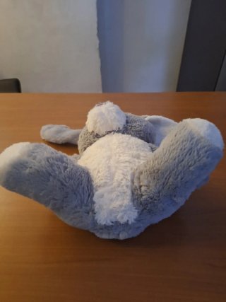 Peluche coniglio bianco e grigio mai usato, nuovo