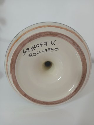 Portacandele in ceramica dipinta a mano