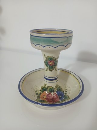 Portacandele in ceramica dipinta a mano