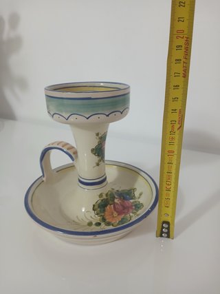 Portacandele in ceramica dipinta a mano