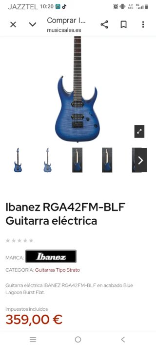 Guitarra Eléctrica Ibañez con Amplificador