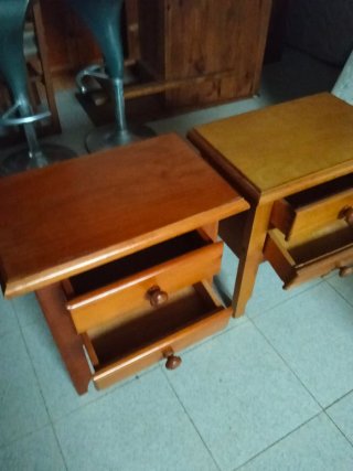 2 Mesitas de Noche Madera Marrón