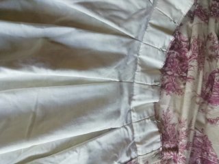 2 cortinas Toile de Jouy rojo cereza