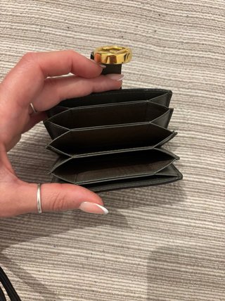 Portacarte Fendi Verde con logo Oro