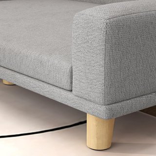 Sofá para Perros de Tamaño Grande con Patas Elevadas y Cojín Desmontable, Sofá para Perros de Poliéster y Madera, 98X67X25 Cm, Gris
