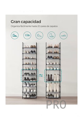 Zapatero, organizador de zapatos, 10 estantes