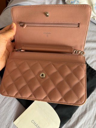 Bolso de hombro WOC rosa empolvado