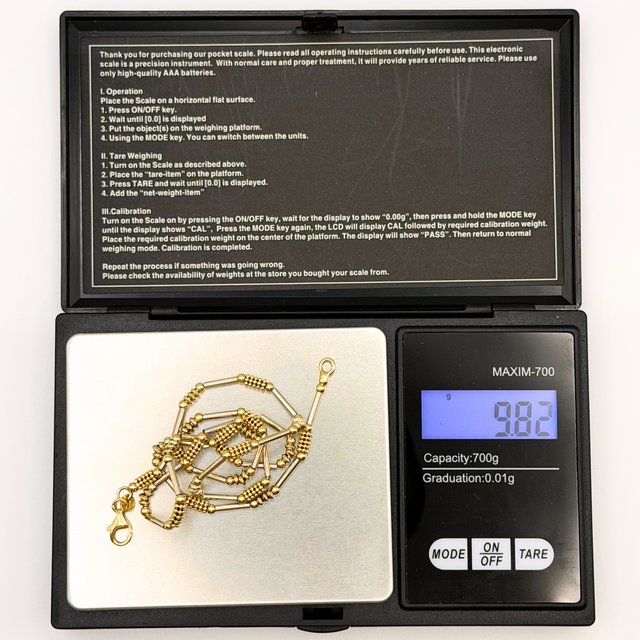 Cadena Oro 18K, 9.82gr, 42cm