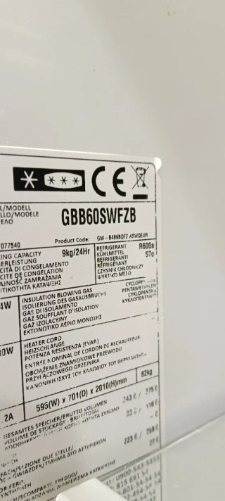 NEVERA COMBI L.G NO FROST ENERGÍA A+