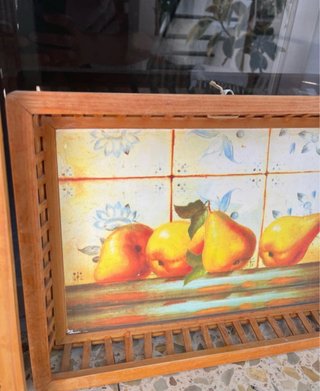 Bandejas de madera con diseño de peras
