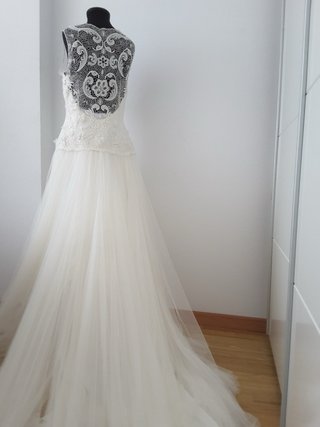 Precioso vestido de Novia Blanco Encaje Tul