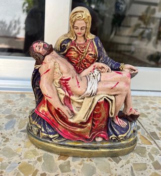 Figura Religiosa Virgen María y Jesús