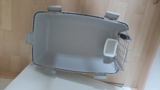 Transportín gato/perro pequeño gris y blanco