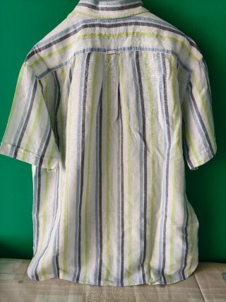 Camisa Cortefiel Rayas Azul Verde Blanca