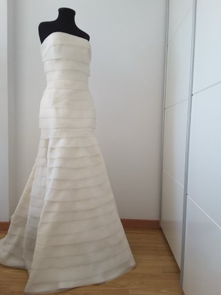 Vestido de Novia Beige/Blanco