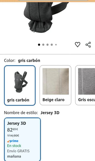 Mochila Portabebés BabyBjörn Gris
