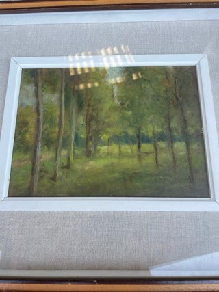 Quadro con cornice in legno e tela
