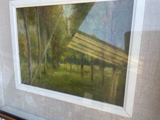 Quadro con cornice in legno e tela