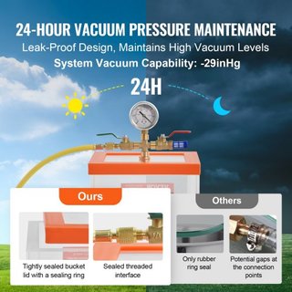Cámara de Vacío de 7.6L, Cámara de Degasificación de Acrílico Multipropósito Mejorada, Cámara de Vacío Transparente, para Degasificación de Resina, Degasificación de Gel de Sílice, Degasificación ...
