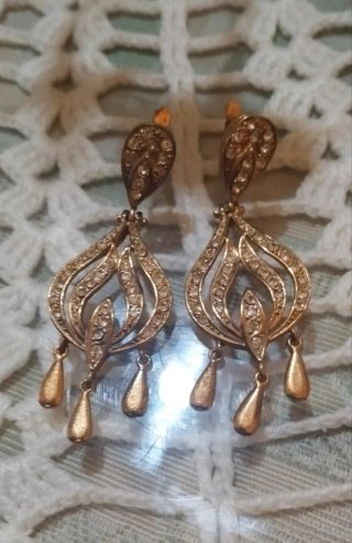 Pendientes vintage de Plata de Ley chapados en oro