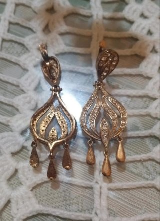 Pendientes vintage de Plata de Ley chapados en oro
