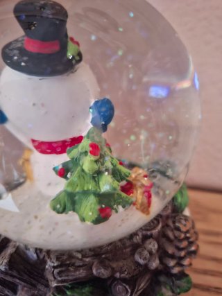 Bola de cristal navidad muñeco nieve con música
