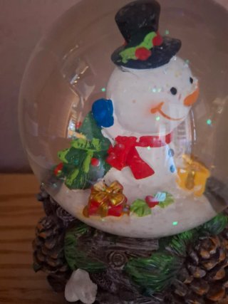 Bola de cristal navidad muñeco nieve con música