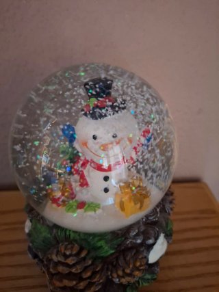 Bola de cristal navidad muñeco nieve con música