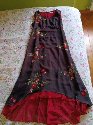 Vestido largo Elisa Rivero bordado