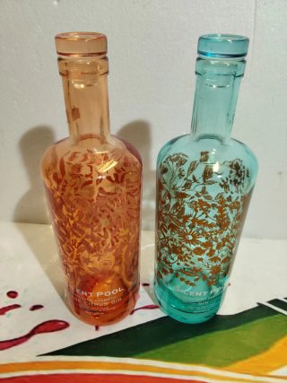 Coppia Bottiglie Gin Silente POOL Vuote