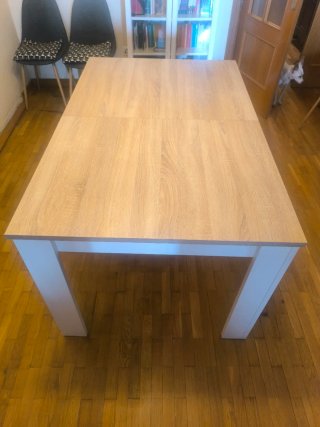 Mesa Comedor Extensible Madera Blanca