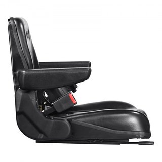 Asiento Universal para Montacargas, Asiento de Tractor Plegable con Respaldo Ajustable, Interruptor Micro, Cinturón de Seguridad y Descansabrazos, Asiento de Tractor para Cargadora Excavadora con ...