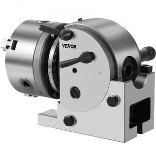Cabezal de División de Precisión BS-0, Cabezal de División Horizontal con Chuck de 3 Garras, Tailstock MT2, Cabezal de División Semi Universal BS-0 de 12.7 cm para Máquina Fresadora Corte de Engra...