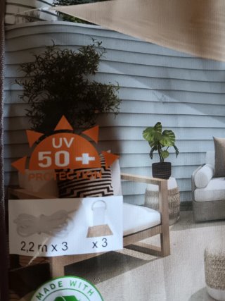 Toldo Vela Triangular Beige 3,6m