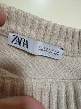 Jersey Zara Rayas Beige y Negro