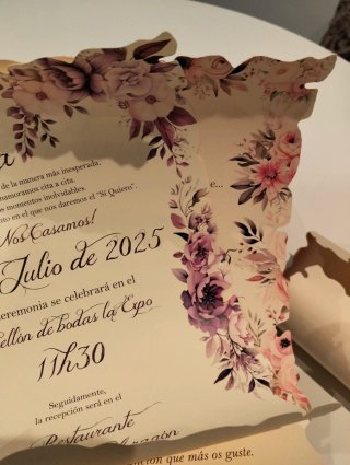 Invitación Boda Pergamino Personalizada